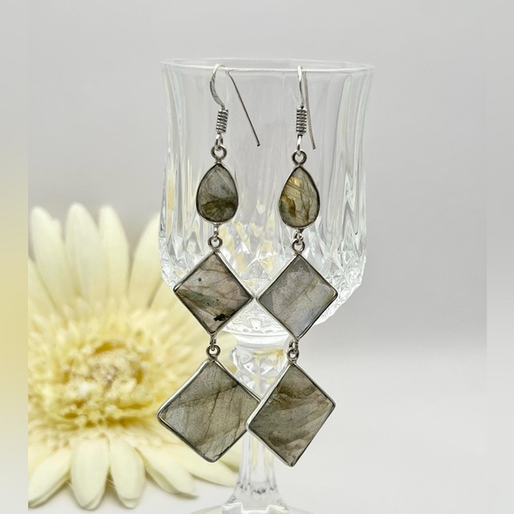 LABRADORITE EARRINGS - Picture 7 of 9